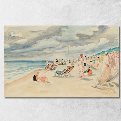 Deauville Beach Henri Lebasque hlb27 canvas print 