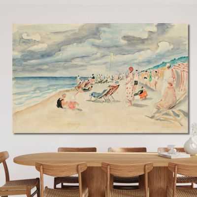 Deauville Beach Henri Lebasque hlb27 canvas print 