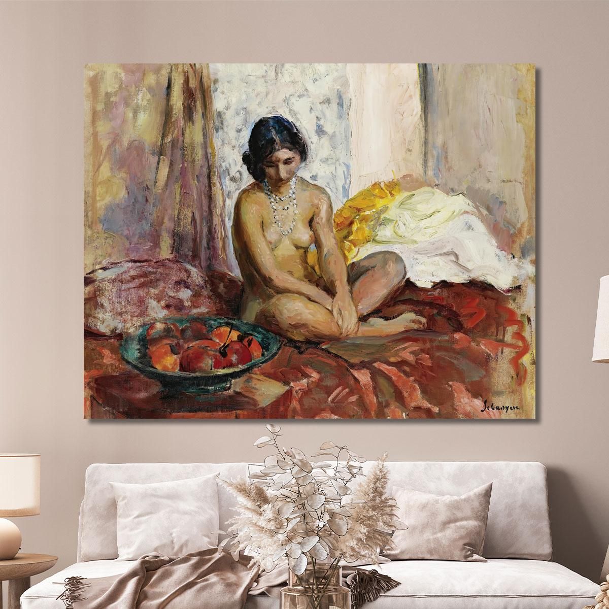 The Egyptian Woman With A Fruit Platter Henri Lebasque hlb41 canvas print 