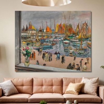 The Island Of Yeu Open Window On The Port Henri Lebasque hlb42 canvas print 