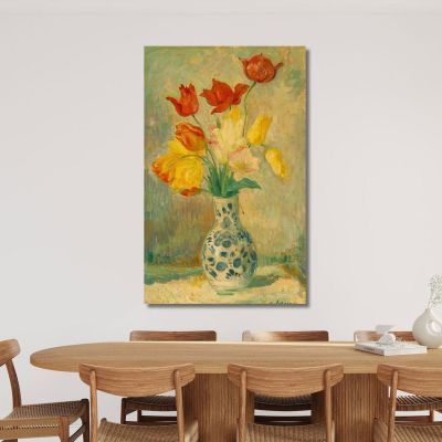 Tulips In A Delftware Vase Henri Lebasque hlb70 canvas print 
