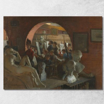 An Alcove In The Art Students' League Charles Courtney Curran ccc3 canvas print