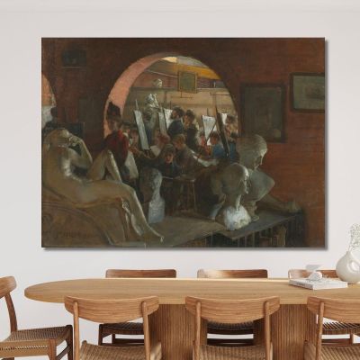 An Alcove In The Art Students' League Charles Courtney Curran, ccc3 ภาพพิมพ์บนผ้าใบแคนวาส