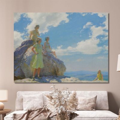 Bear Rocks Charles Courtney Curran, ccc5 ภาพพิมพ์บนผ้าใบแคนวาส