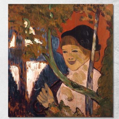 Breton Girl With A Red Umbrella Emile Bernard ebr6 canvas print 