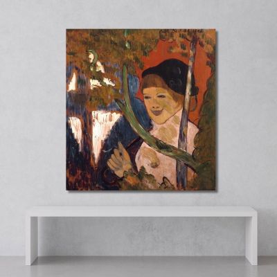 Breton Girl With A Red Umbrella Emile Bernard ebr6 canvas print 