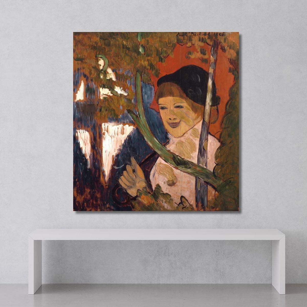 Breton Girl With A Red Umbrella Emile Bernard ebr6 canvas print 