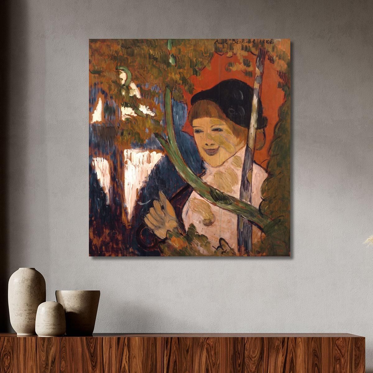 Breton Girl With A Red Umbrella Emile Bernard ebr6 canvas print 