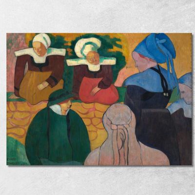Breton Women At A Wall Emile Bernard ebr7 canvas print 