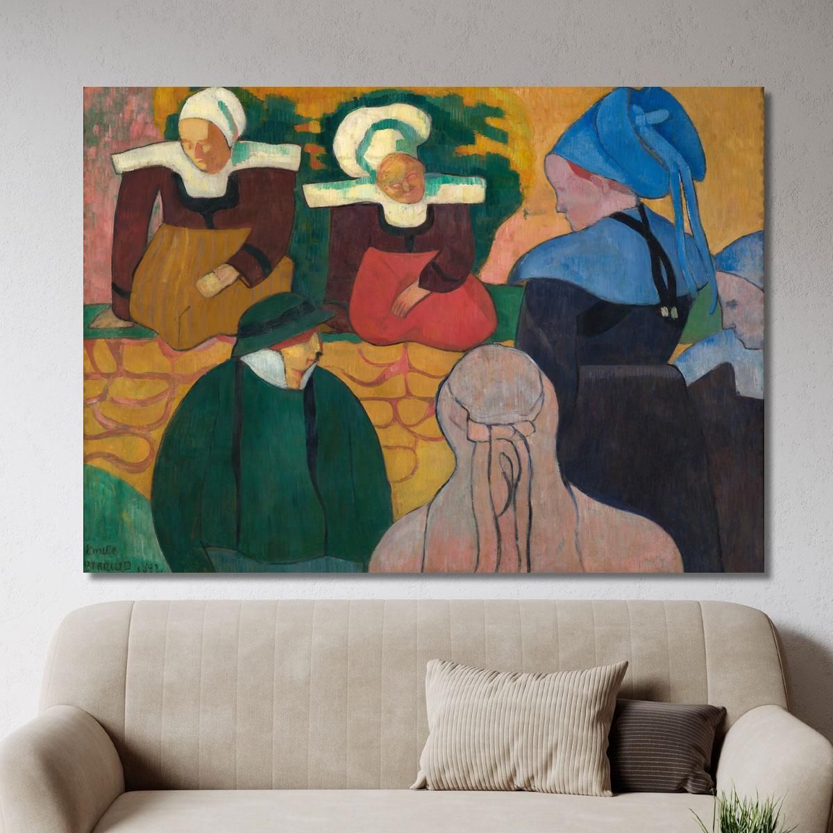 Breton Women At A Wall Emile Bernard ebr7 canvas print 