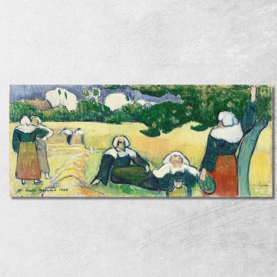 Breton Women In A Field Or Harvest Emile Bernard ebr10 canvas print 