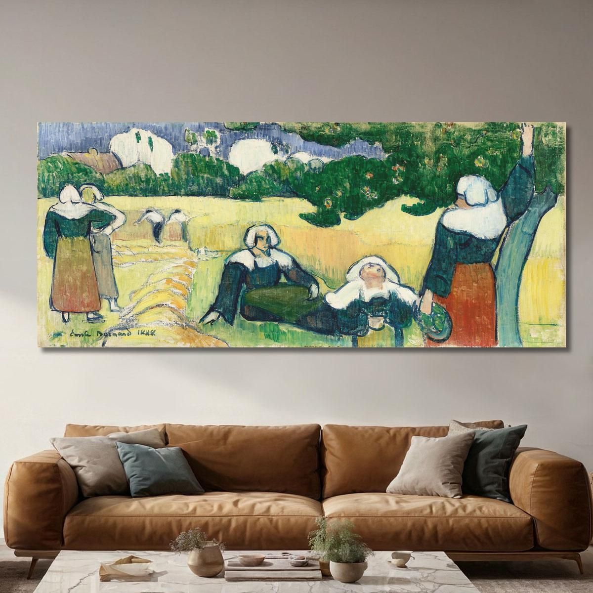 Breton Women In A Field Or Harvest Emile Bernard ebr10 canvas print 