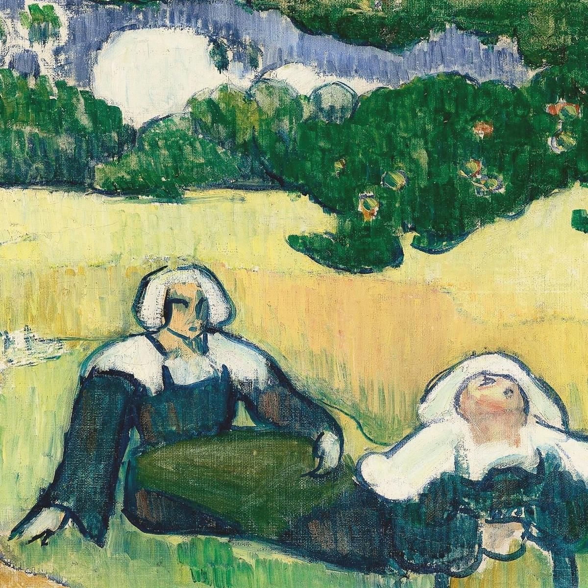 Breton Women In A Field Or Harvest Emile Bernard ebr10 canvas print