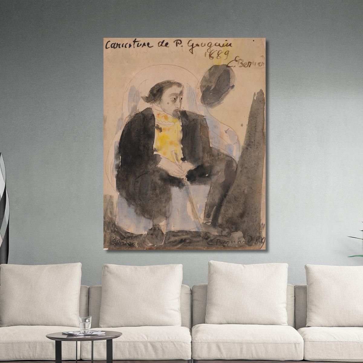 Caricature Of Paul Gauguin Emile Bernard ebr12 canvas print 