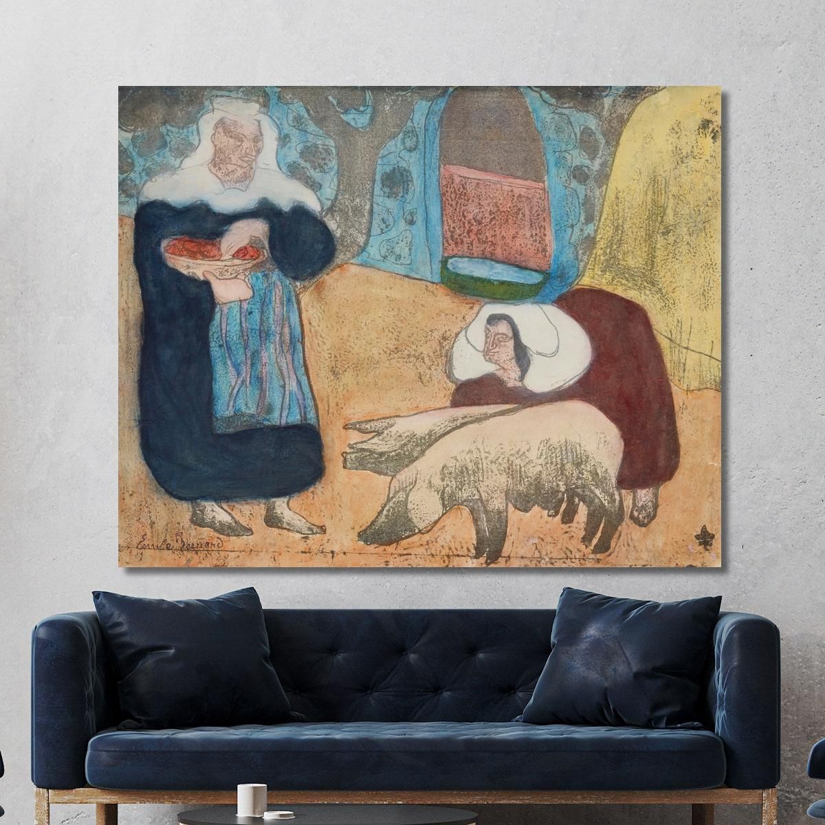 Femmes Au Porcs Women With Pigs Emile Bernard ebr16 canvas print 