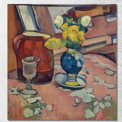 Still Life Flower Vase Pitcher And Glass Emile Bernard ebr26 canvas print 
