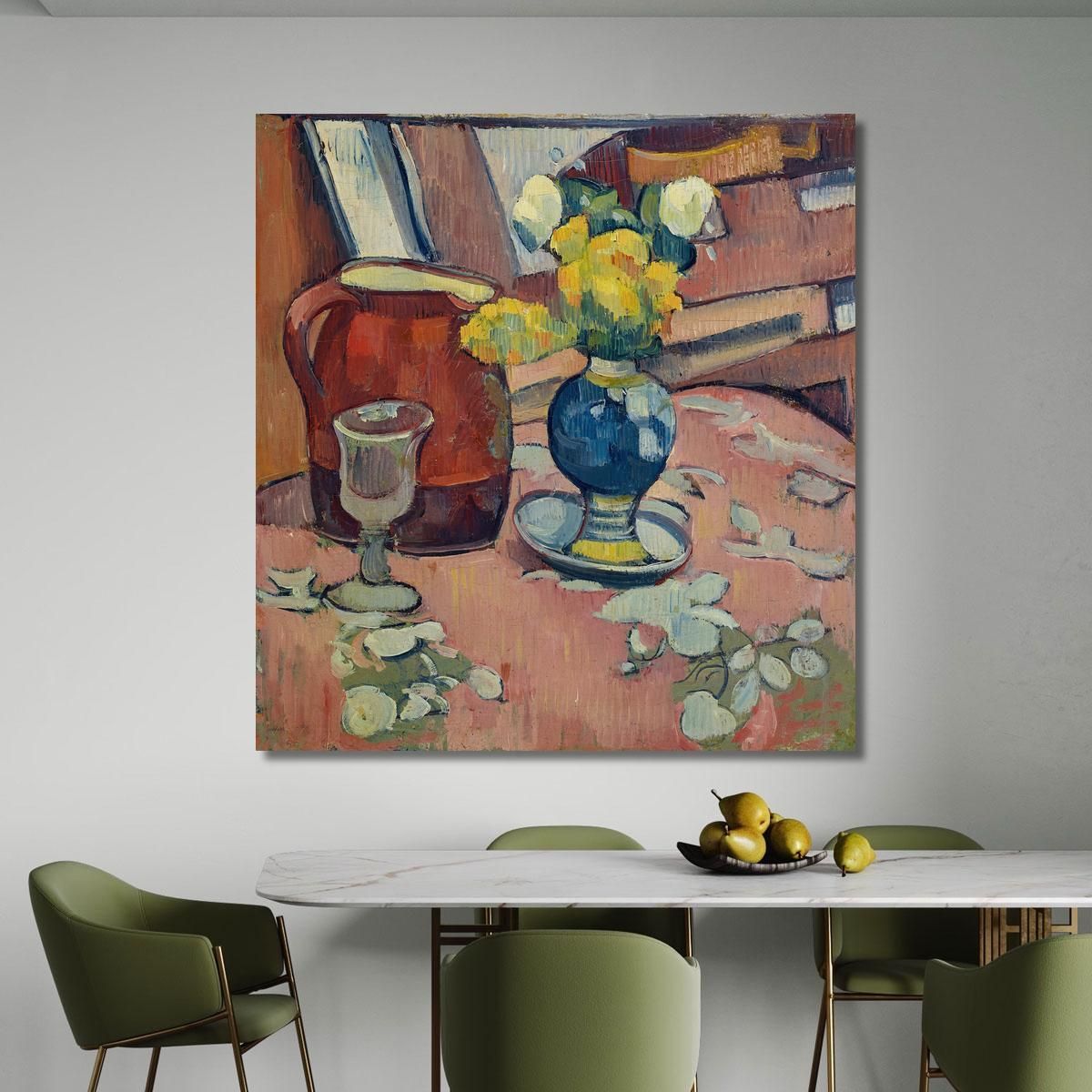 Still Life Flower Vase Pitcher And Glass Emile Bernard ebr26 canvas print 