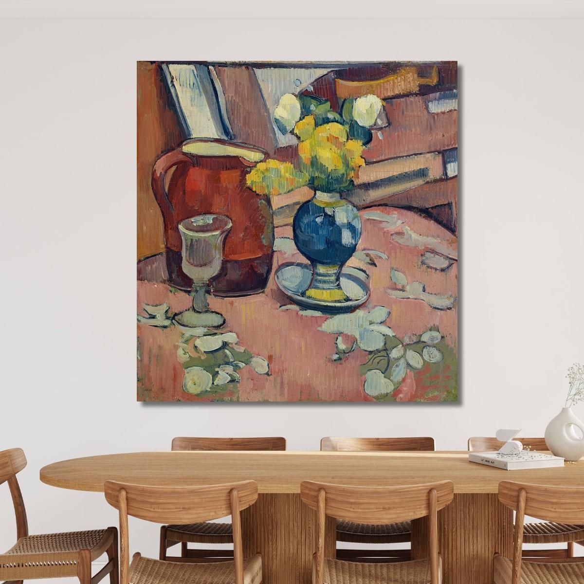 Still Life Flower Vase Pitcher And Glass Emile Bernard ebr26 canvas print 