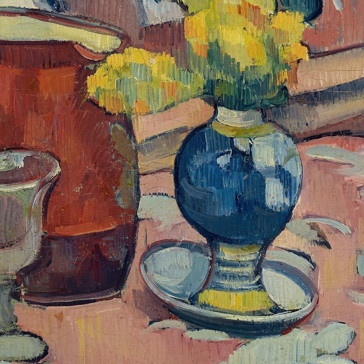 Still Life Flower Vase Pitcher And Glass Emile Bernard ebr26 canvas print
