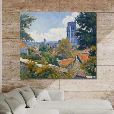 View Of Tonnerre With Notre Dame Church Emile Bernard ebr53 canvas print 