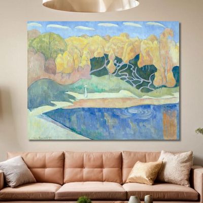Woman Walking On The Banks Of The Aven Emile Bernard ebr54 canvas print 