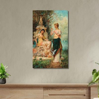 He Loves Me He Loves Me Not Hans Zatzka hzt25 canvas print 