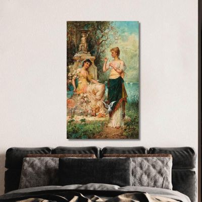 He Loves Me He Loves Me Not Hans Zatzka hzt25 canvas print 