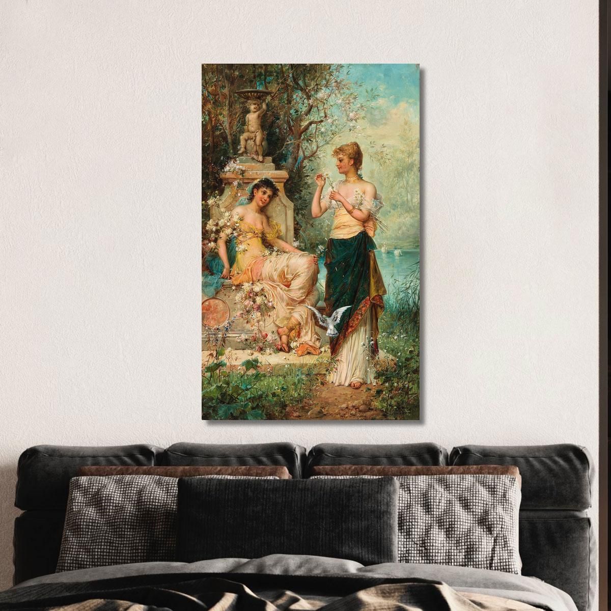 He Loves Me He Loves Me Not Hans Zatzka hzt25 canvas print 