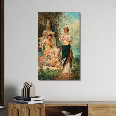 He Loves Me He Loves Me Not Hans Zatzka hzt25 canvas print 