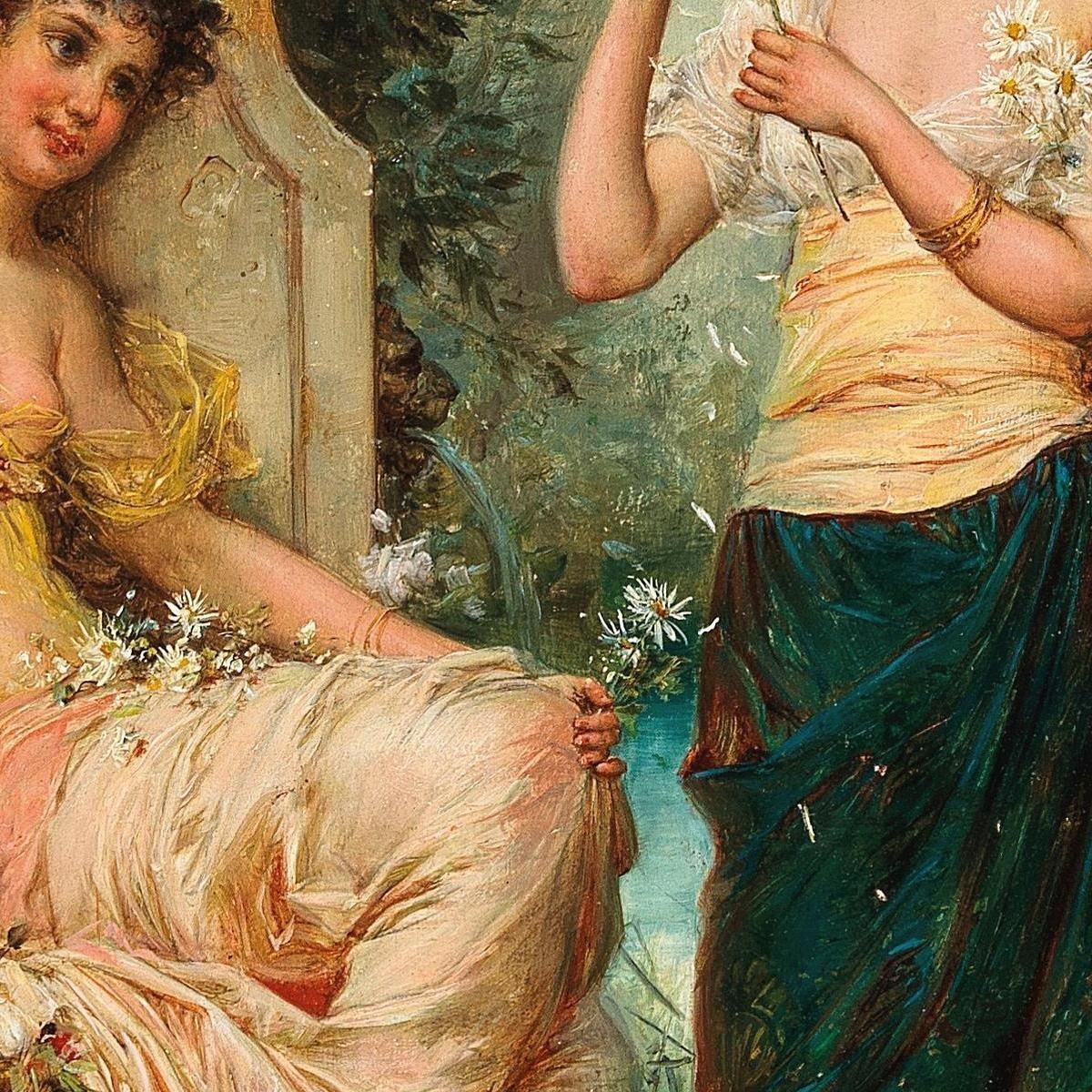 He Loves Me He Loves Me Not Hans Zatzka hzt25 canvas print