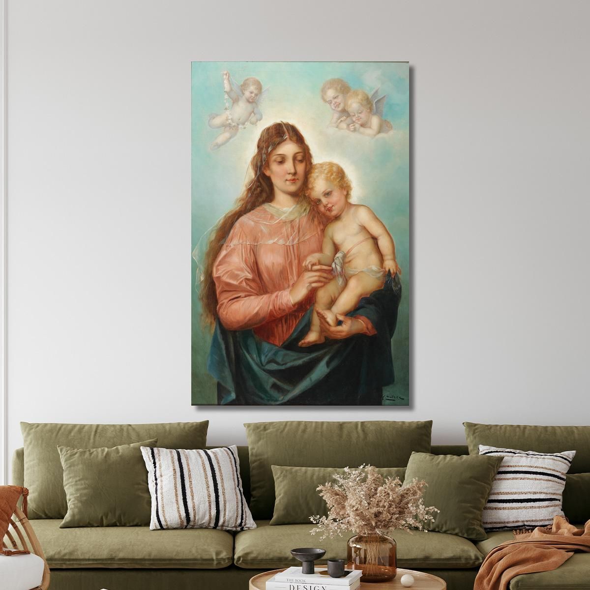Madonna With Christ Child And Putti Hans Zatzka hzt34 canvas print 