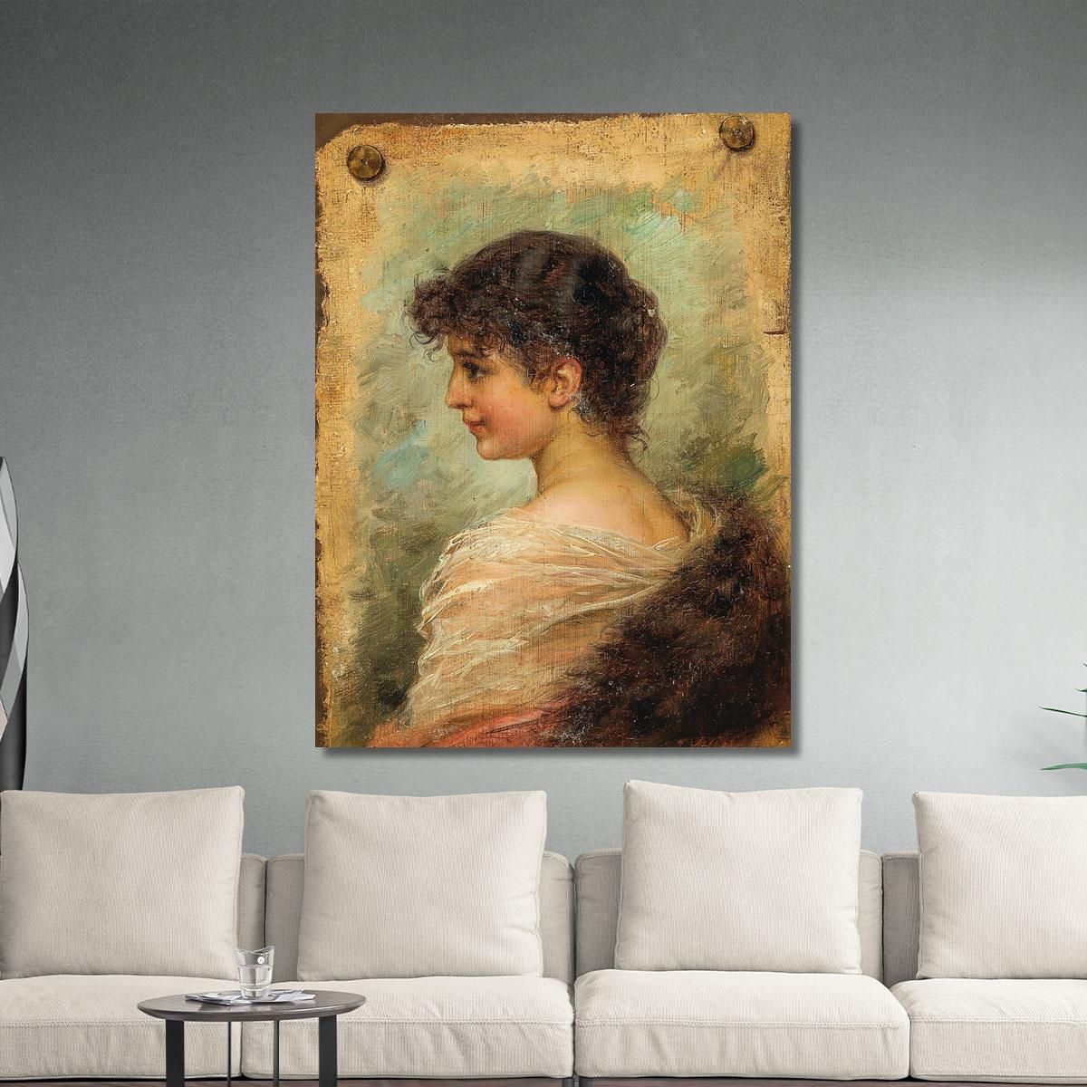Profile Portrait Of A Young Woman Hans Zatzka hzt39 canvas print 