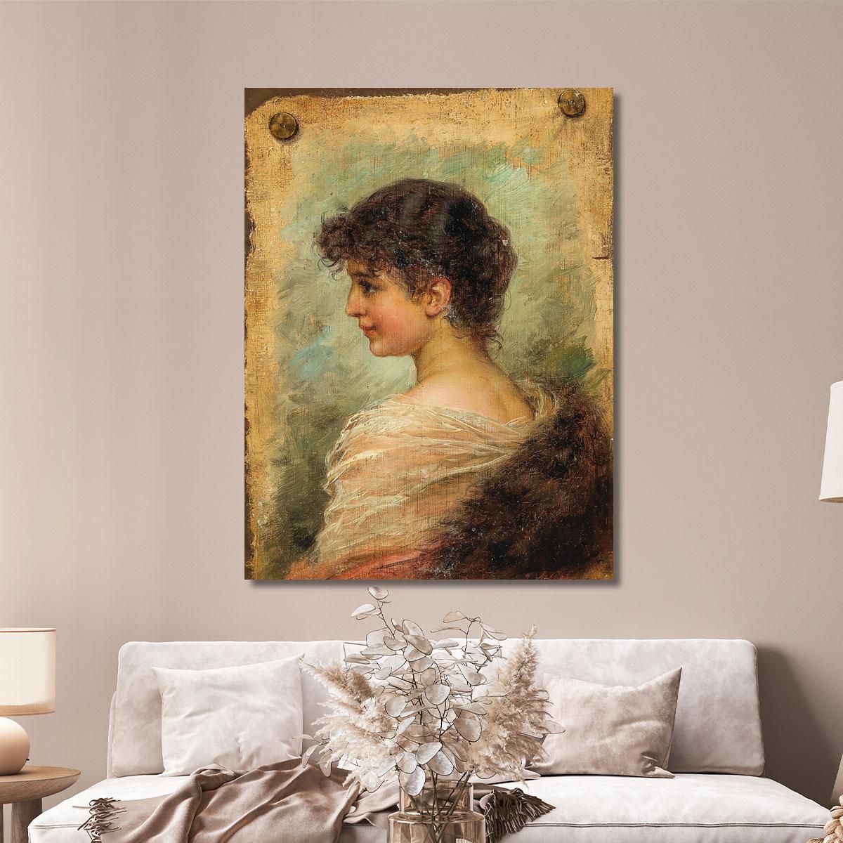 Profile Portrait Of A Young Woman Hans Zatzka hzt39 canvas print 