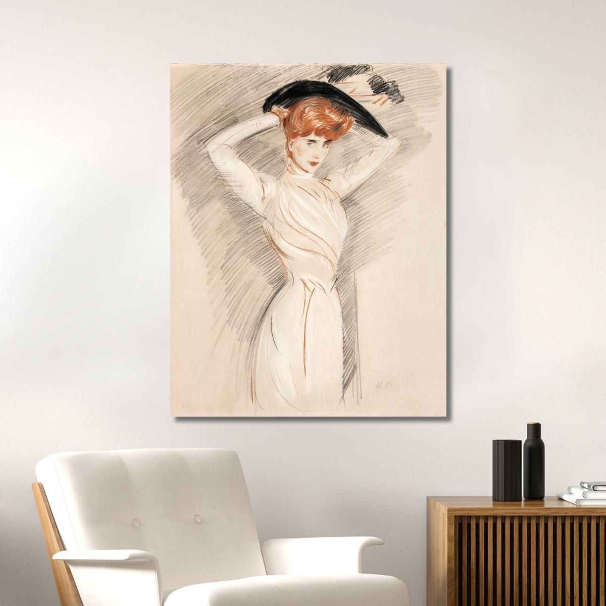 An Elegant Lady Wearing A Hat Paul César Helleu pch3 canvas print 
