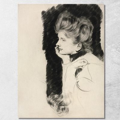 Head Of A Woman Paul César Helleu pch11 canvas print 
