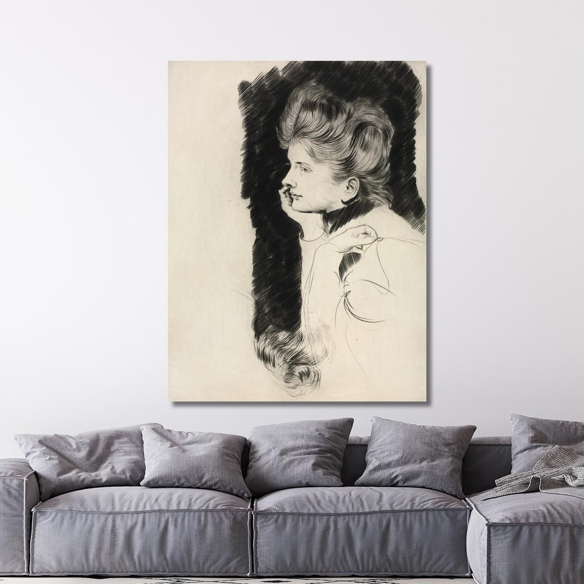 Head Of A Woman Paul César Helleu pch11 canvas print 