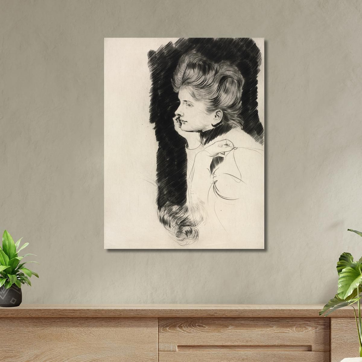 Head Of A Woman Paul César Helleu pch11 canvas print 
