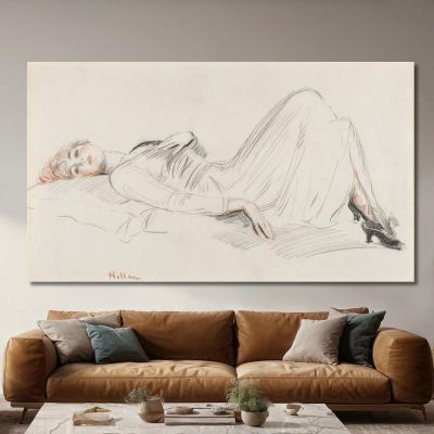 Young Woman Lying Down Paul César Helleu pch12 canvas print 