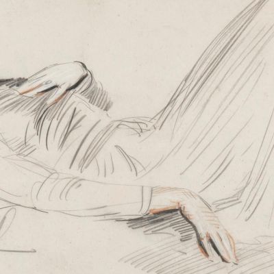 Young Woman Lying Down Paul César Helleu pch12 canvas print