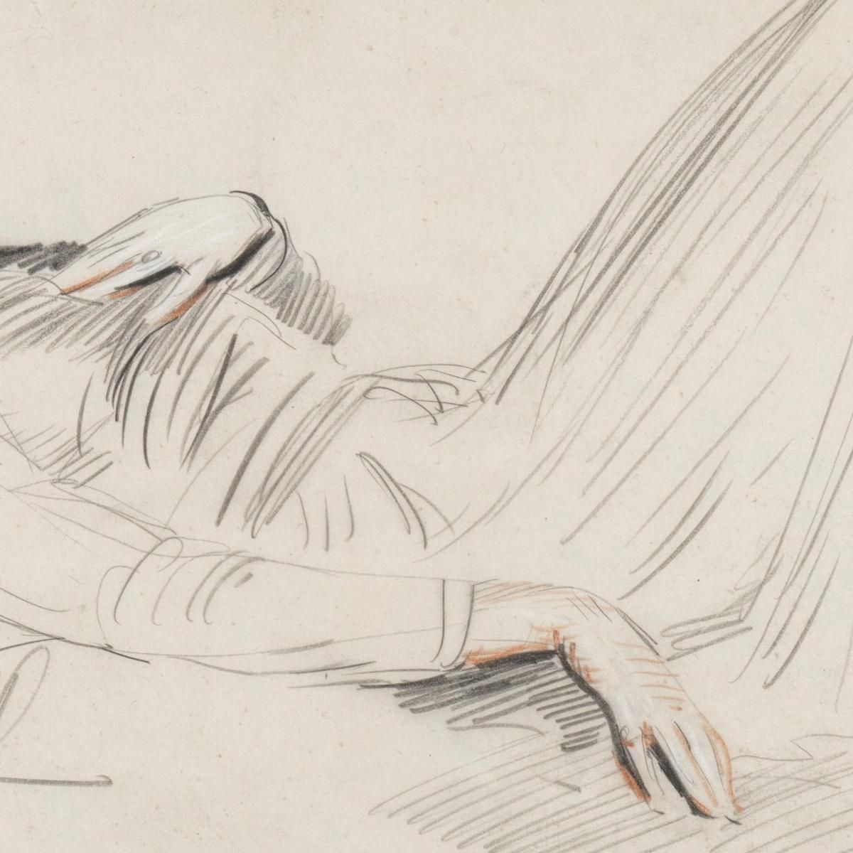 Young Woman Lying Down Paul César Helleu pch12 canvas print