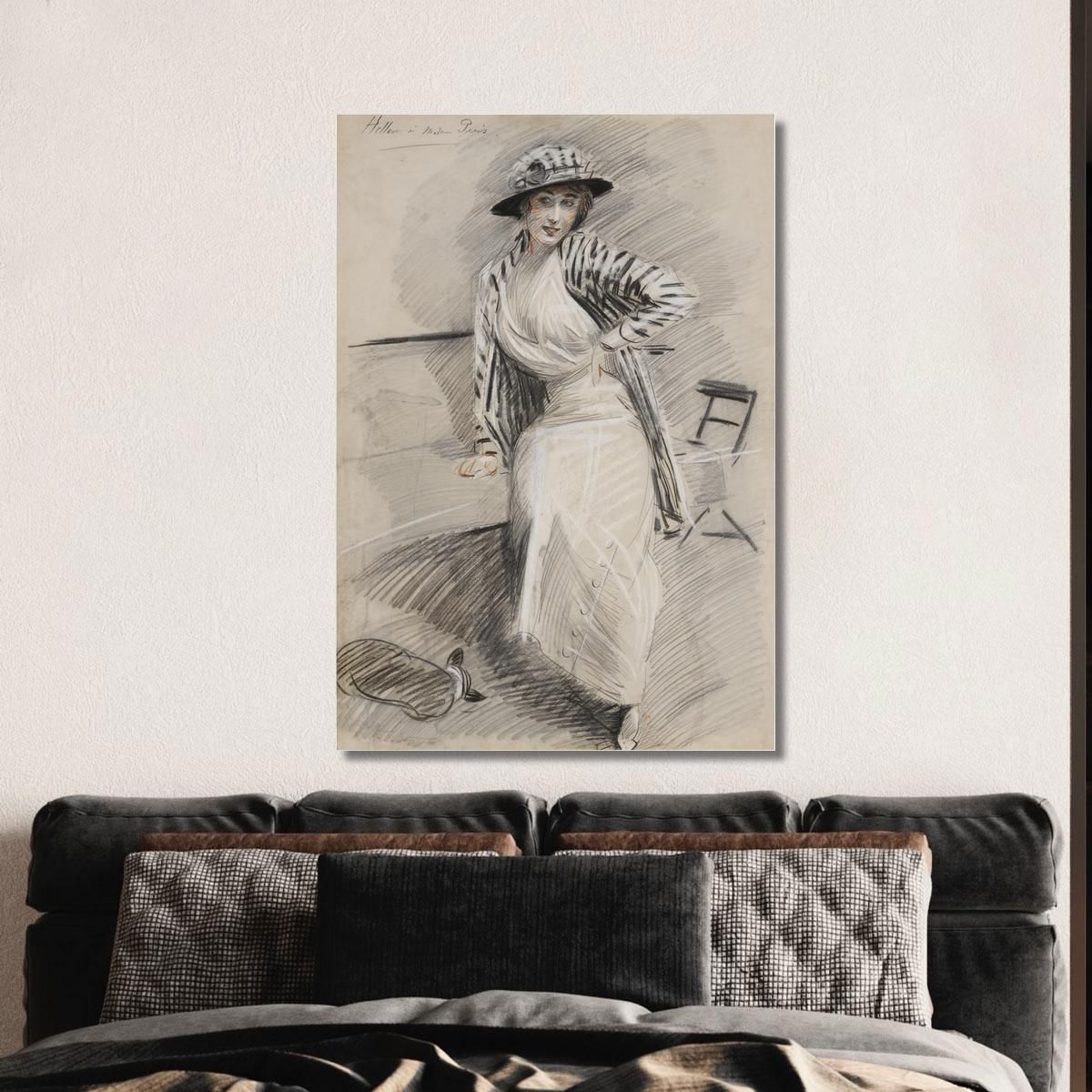 Madame Paris Sitting On A Bench Paul César Helleu pch25 canvas print 