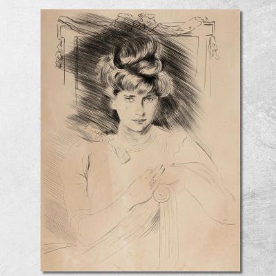 Portrait Of A Seated Woman Facing The Camera Paul César Helleu pch31 canvas print 