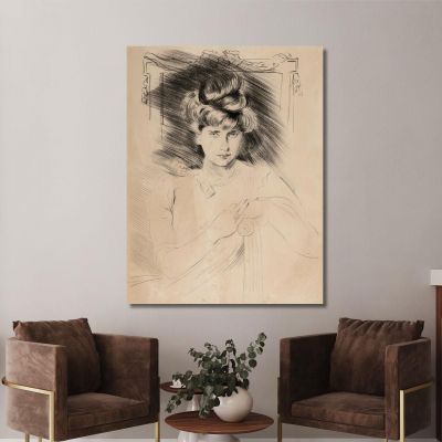 Portrait Of A Seated Woman Facing The Camera Paul César Helleu pch31 canvas print 
