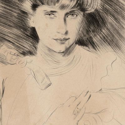 Portrait Of A Seated Woman Facing The Camera Paul César Helleu pch31 canvas print