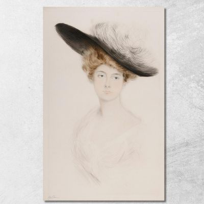 Portrait Of A Woman With A Hat 2 Paul César Helleu pch32 canvas print 