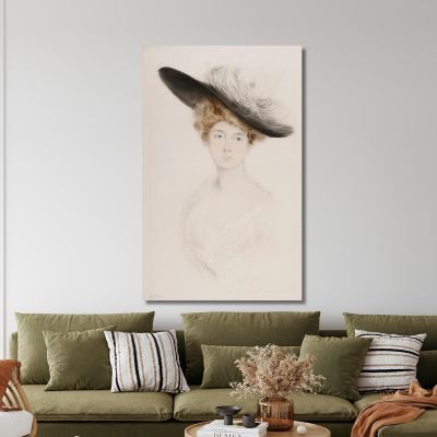 Portrait Of A Woman With A Hat 2 Paul César Helleu pch32 canvas print 