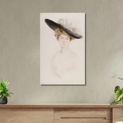 Portrait Of A Woman With A Hat 2 Paul César Helleu pch32 canvas print 