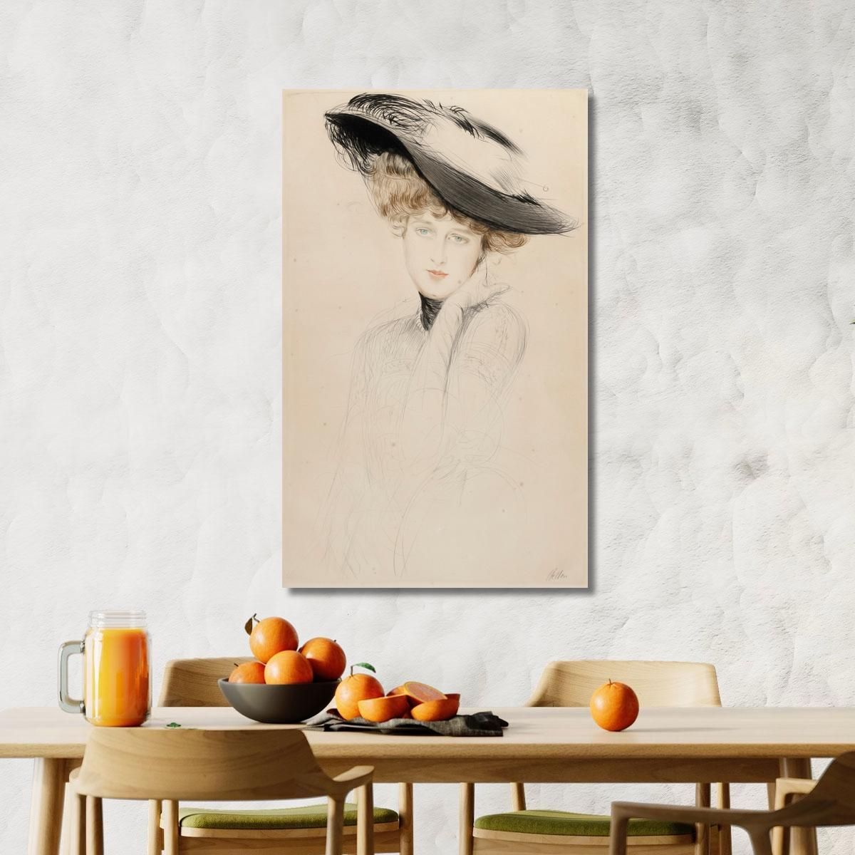 Portrait Of A Woman With A Hat Paul César Helleu pch35 canvas print 