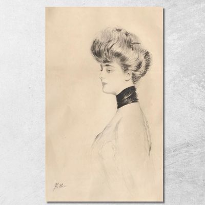 Portrait Of A Woman With A Black Choker Paul César Helleu pch36 canvas print 