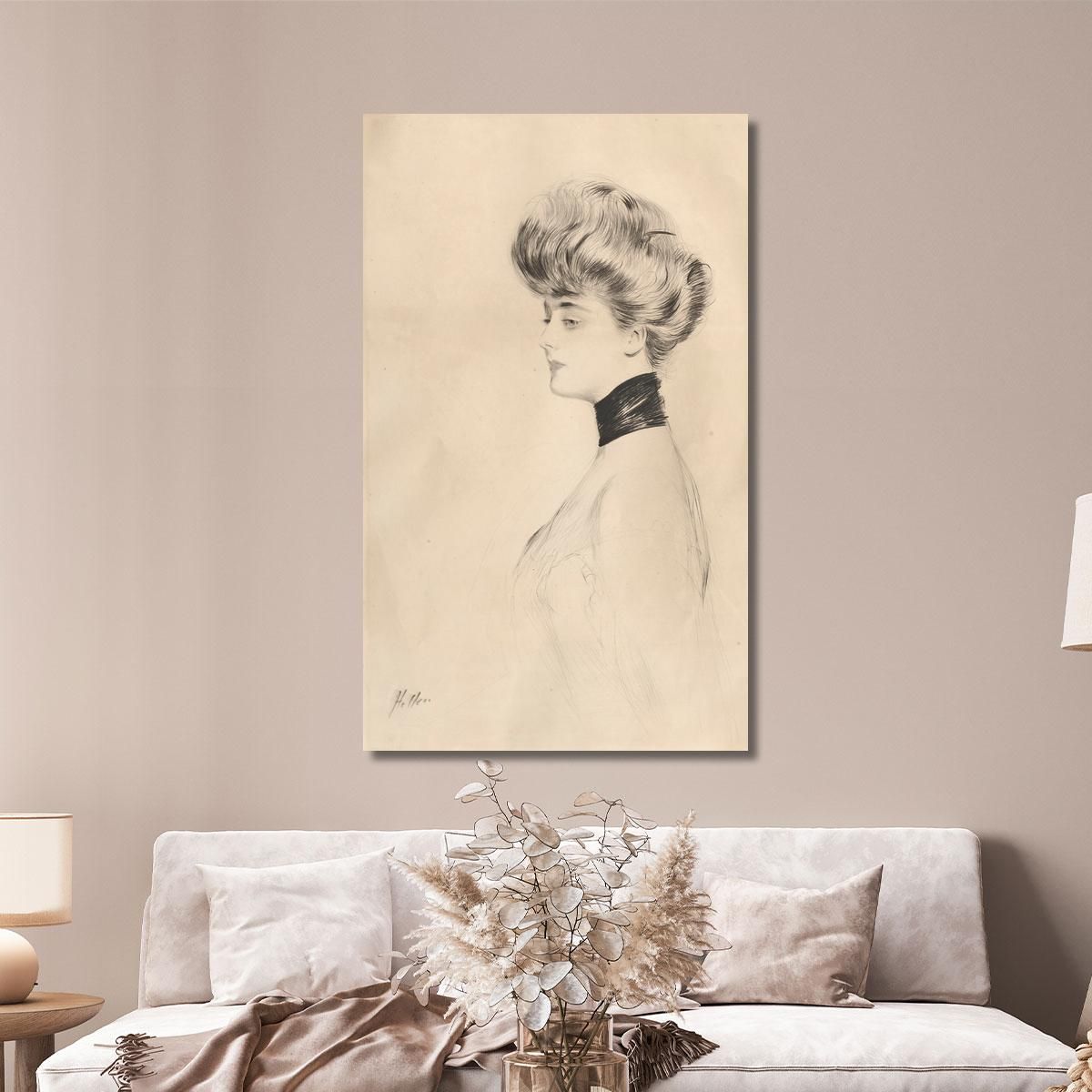 Portrait Of A Woman With A Black Choker Paul César Helleu pch36 canvas print 